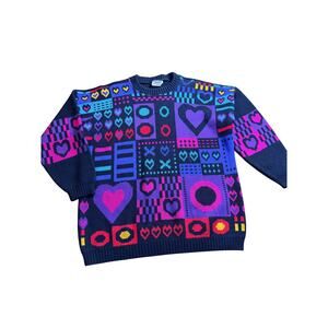 New Addition Maternity Geometric heart Knit Sweater
